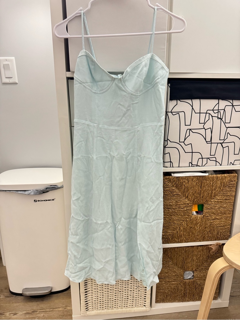 Aritzia Sunday Best Light Blue Spaghetti Strap Slip Dress